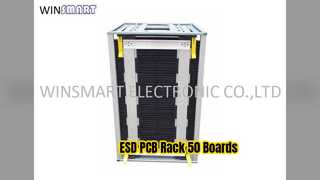 Le rack pour PCB ESD stocke 50 cartes au pas de 10 mm