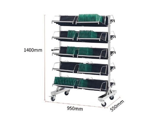 Un bon prix. Chariot de stockage de plateau de carte PCB de porte-revues d'ESD SMT de longueur de fente de 210mm en ligne